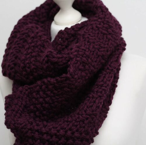 Purple Chunky Knit Scarf - Image 8
