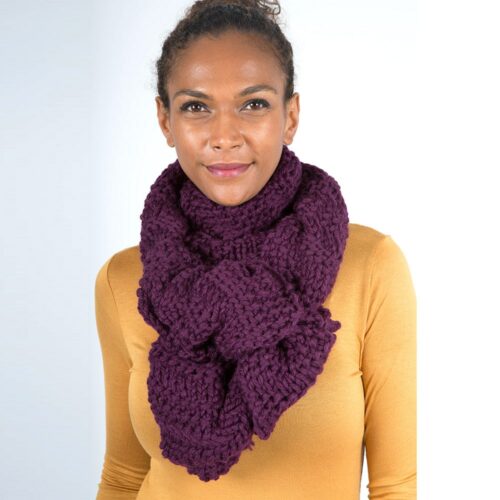 Purple Chunky Knit Scarf