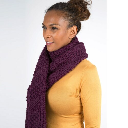 Purple Chunky Knit Scarf - Image 3