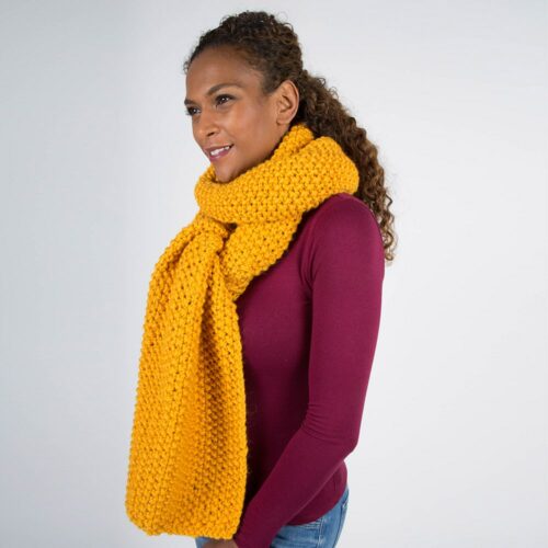 knitted Giant Yellow Scarf