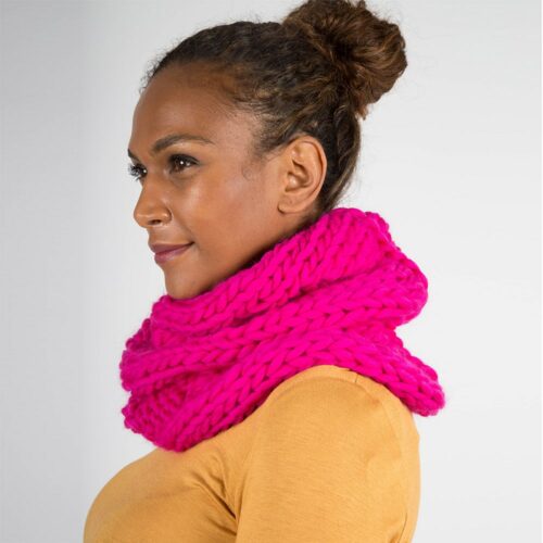 Bright Pink Chunky Knit Snood