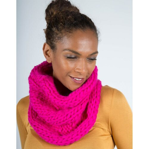 Bright Pink Chunky Knit Snood - Image 2