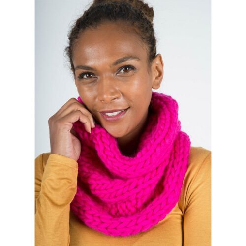 Bright Pink Chunky Knit Snood - Image 4