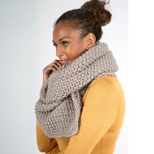 Sand Chunky Knit Scarf - Image 2