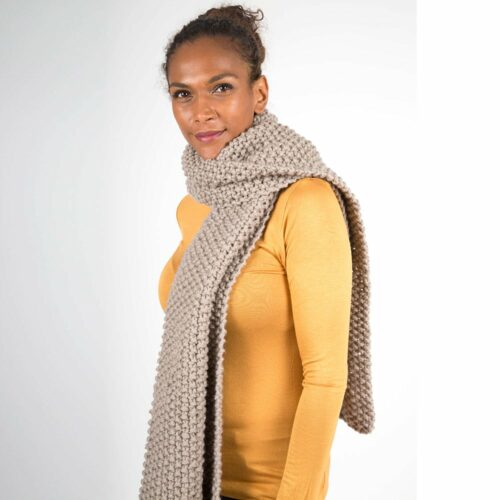 Sand Chunky Knit Scarf - Image 5