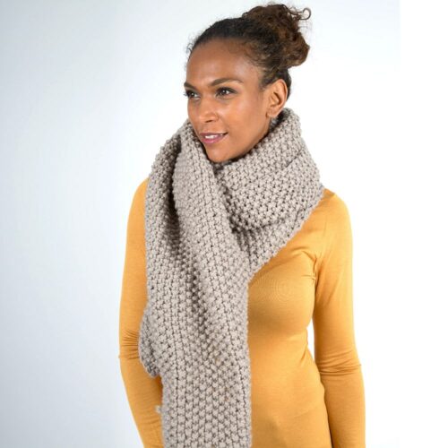 Sand Chunky Knit Scarf - Image 6