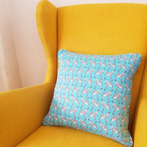 Turquoise Zebra Cushion - Image 3