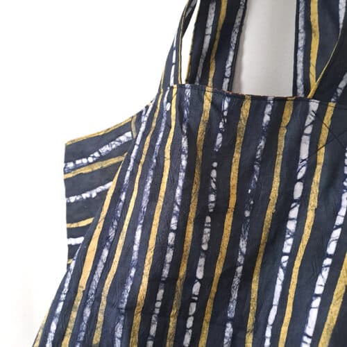 Black and Yellow Batik Cube Tote - Image 5