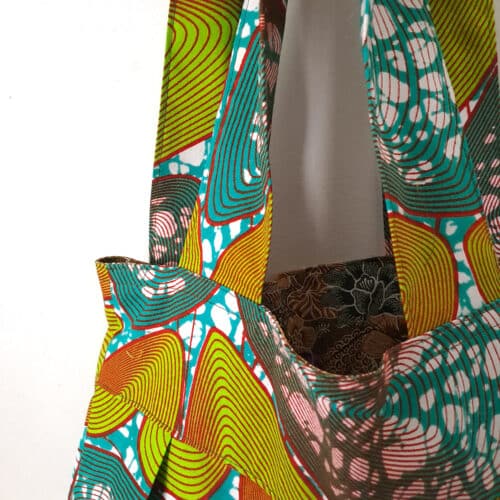 Teal and Green Pleated tote - Image 3