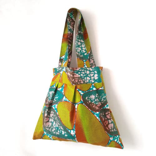 Teal and Green Pleated tote - Image 2