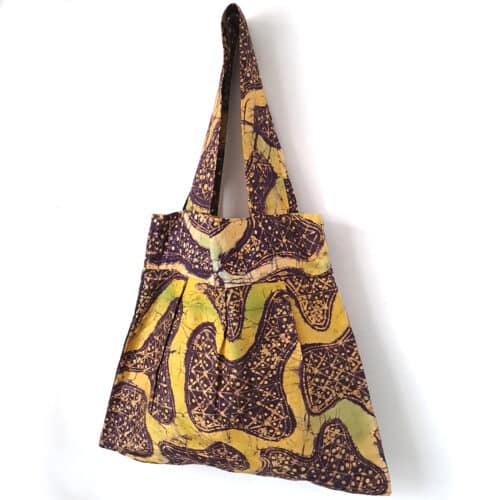 Purple and Yellow Adire Tote bag - Image 3