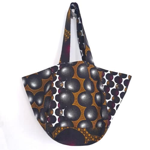 Mustard and Purple Ankara Cube tote - Image 2