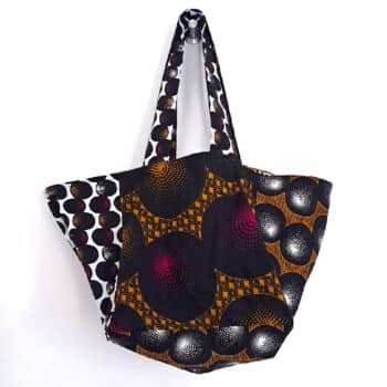 Mustard and Purple Ankara Cube tote