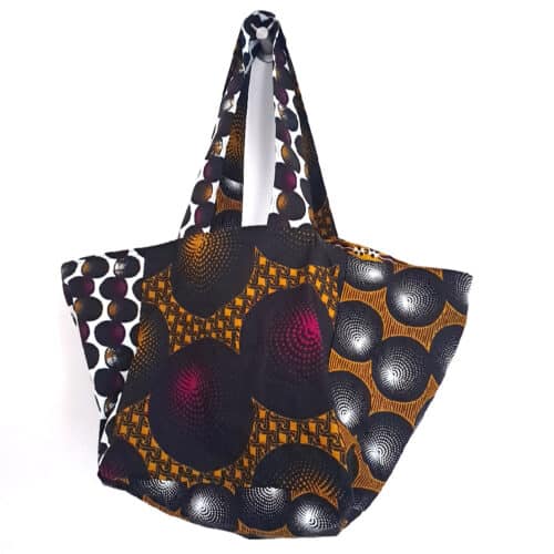 Mustard and Purple Ankara Cube tote - Image 5