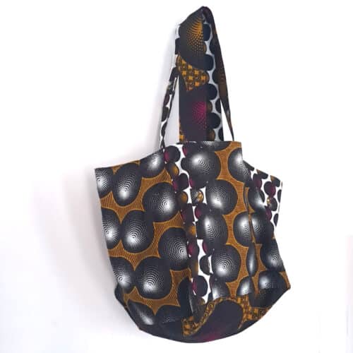 Mustard and Purple Ankara Cube tote - Image 7