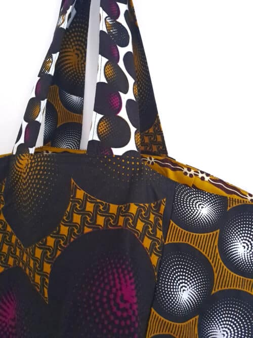 Mustard and Purple Ankara Cube tote - Image 6