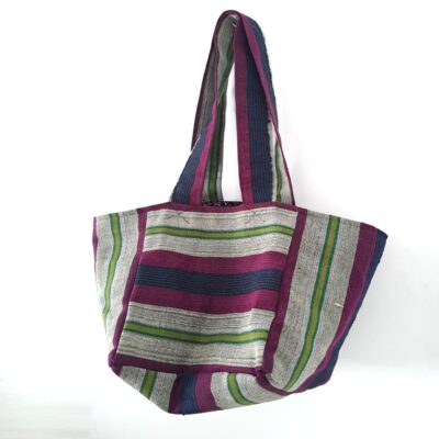 Green and Alari Aso-oke cube tote