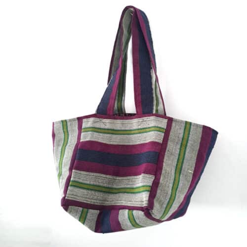 Green and Alari Aso-oke cube tote